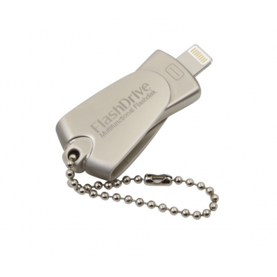 For iPhone i-Flash Drive 16GB Memory Stick Swivel Metal Dual Smartphone USB