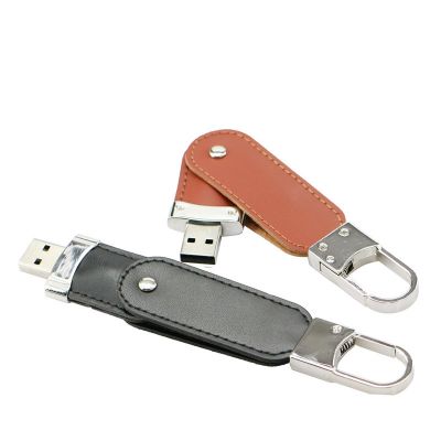 Brown Color Cheap Wholesale Swivel 8GB Leather USB Flash Drive 