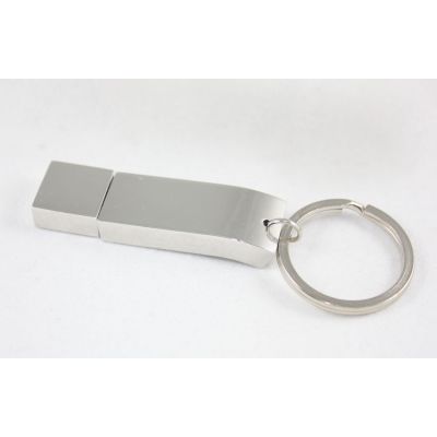 Curve Metal USB Pen Drive Engraved Logo 8GB Key Ring