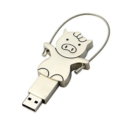 Metal Pig USB Pen Drive Flash Memory Stick 8GB Keyring