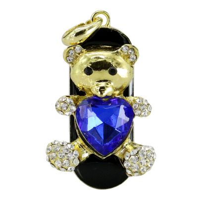 Necklace Gift Diamond Bear 1 Gig USB Flash Drive  