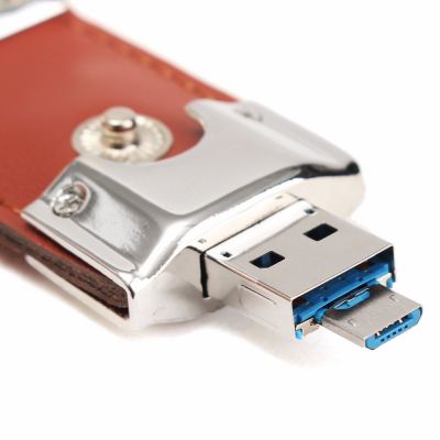 Leather Micro USB 3.0 OTG Flash Drive Memory Stick 16GB