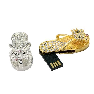 Luxury Jewelry Kitty Sandal 2GB USB Flash Memory Stick Pendrive 