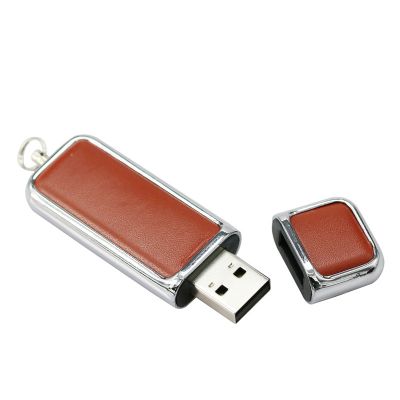 Emboss Leather 64GB USB Disk Pen Drive on Key 