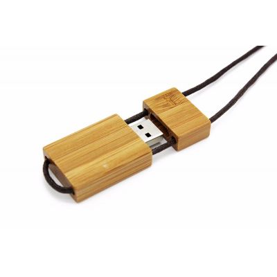 RoHS Bamboo Lanyard 32GB USB Flash Drive Memory Stick 