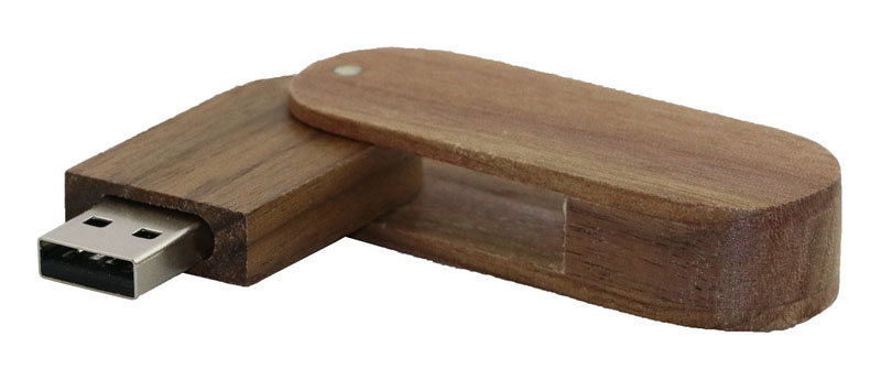 swivel wood usb flash drive walnut