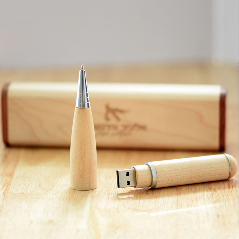 wood ballpoint flash usb stick