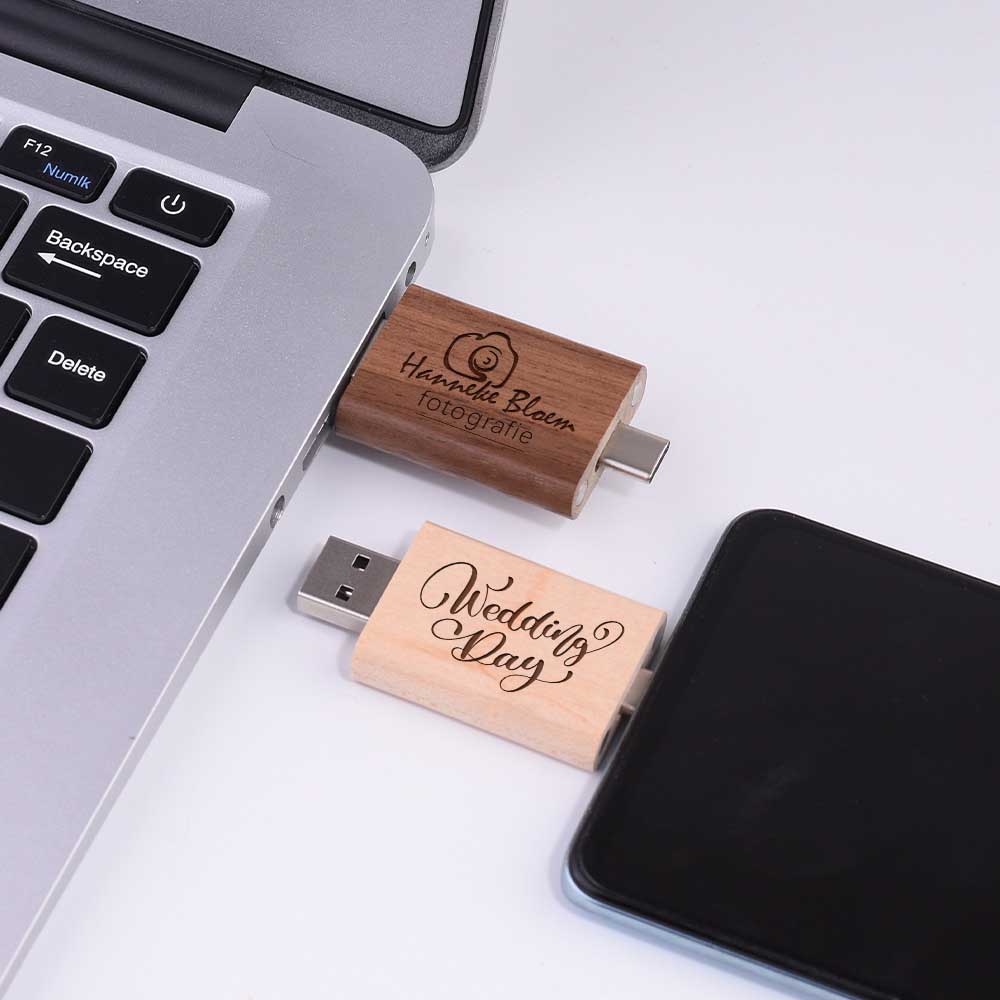 wood 512gb usb c flash drive