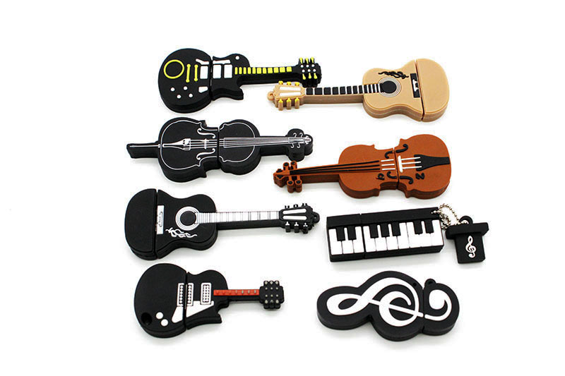 creative violin-shaped rubber USB flash drive