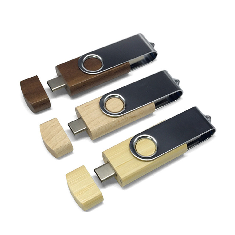 Swivel Wood Type C Thumb Drive USB 3.1 8GB
