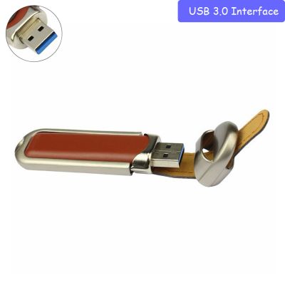 Highest Speed USB 3.0 Flash Drive 128GB Brown Leather