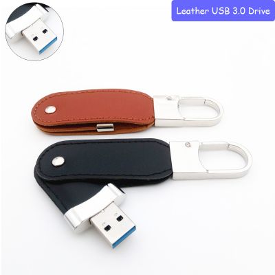 Customized Logo 256GB 3.0 USB Flash Memory Leather Metal Buckle