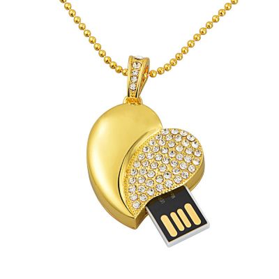 Diamond Heart USB Flash Drive 4GB 8GB Waterproof Girl Gift