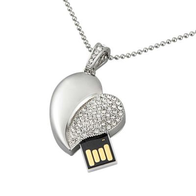 Sliver Loving Heart Fastest USB Disk 16GB Ideal Gift