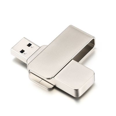 Brand 32GB Silver Custom Flash Drives USB Zinc Alloy Swivel