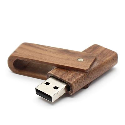 Best Xmas Gift Good USB Flash Drives Wood Swivel Design