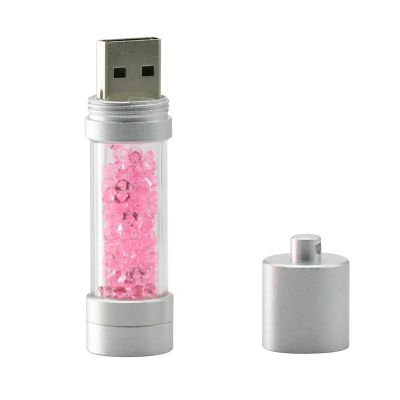 Rainbow Color USB 256GB Flash Drive Transparent Glass Crystal