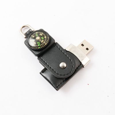 Leather Compass Best USB Drive 32GB Emboss Logo