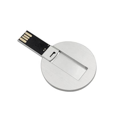 Fast USB Memory Stick 32GB Metal Round Credit Card Size