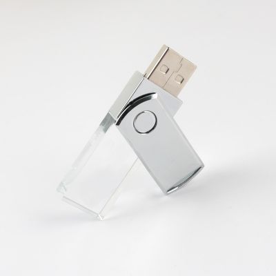 Swivel Crystal Glowing USB Pendrive 32GB 3D Laser Logo