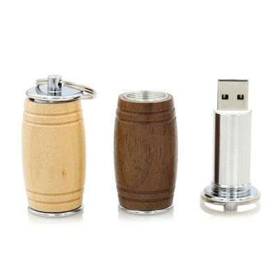 Oak Barrel Biggest USB Stick 32GB with Maple Walnut Wood