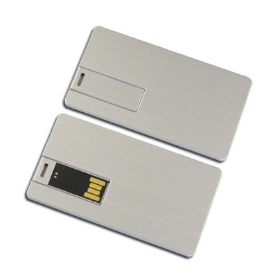 64 GB USB Custom Thumb Drives Metal Credit Card Size