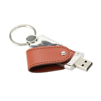 Swivel Leather USB Memory Sticks 16 GB Emboss Logo