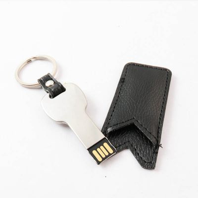 Key Shape USB 100 GB Thumb Drive with Leather Package