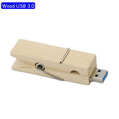 Maple Wood Clip USB 3.0 Stick 64GB Pendrive Eco-Friendly Environment