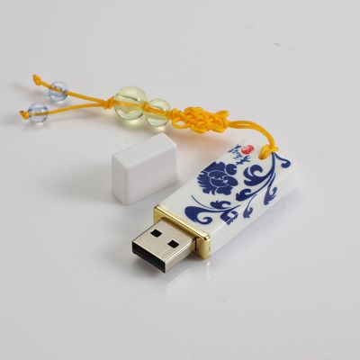 Stylish Chinese Ceramics USB 32 GB Pendrive Rectangle Shape